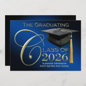 Klasse van 2025 5x7 Blauw Afstuderen Aankondiging (Voorkant / Achterkant)