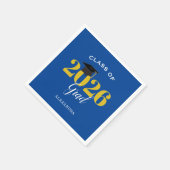 Klasse van 2025 Afstudeerder Eenvoudige Blauwe en  Servet (Hoek)