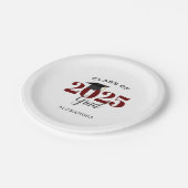 Klasse van 2025 Afstudeerder Eenvoudige Maroon en  Papieren Bordje (Gekanteld)