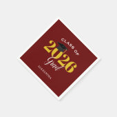 Klasse van 2025 Afstudeerder Eenvoudige Maroon en  Servet (Hoek)