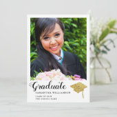 Klasse van 2025 Afstudeerder Foto Elegant Meisje A Aankondiging (Staand voorkant)