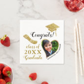 Klasse van 2025 Afstudeerder Foto Wit en Goud Afst Servet (Insitu)