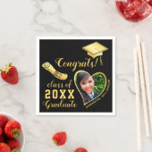 Klasse van 2025 Afstudeerder Foto Zwart en Goud Af Servet (Insitu)