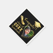 Klasse van 2025 Afstudeerder Foto Zwart en Goud Af Servet (Hoek)