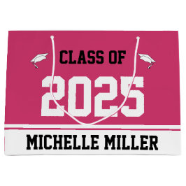 Klasse van 2025 Afstudeerder naam Magenta White Af Groot Cadeauzakje