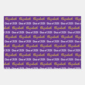 Klasse van 2025 Afstudeerder Naam Royal Paarse Whi Inpakpapier Vel (Voorkant 3)