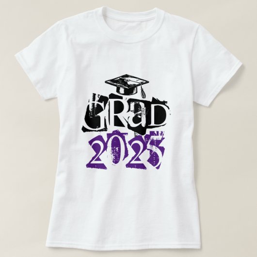 Klasse van 2025 afstudeerder paarse typografie afs t-shirt (Design voorkant)