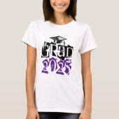 Klasse van 2025 afstudeerder paarse typografie afs t-shirt (Voorkant)