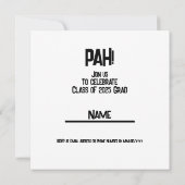 Klasse van 2025 Afstudeerder - PAH! Save The Date (Achterkant)