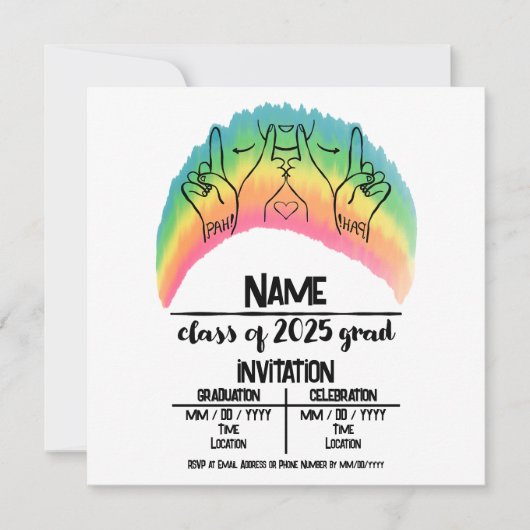 Klasse van 2025 Afstudeerder - PAH! Save The Date (Voorkant)