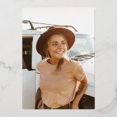 Klasse van 2025 Afstudeerder Party White Gold Folie Uitnodiging (Achterkant)