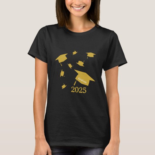 Klasse van 2025 afstudeerder pet t-shirt (Voorkant)