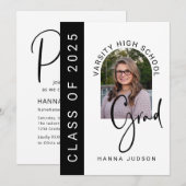 Klasse van 2025 Afstudeerder Photo Arch Graduation Aankondiging (Voorkant / Achterkant)