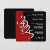 Klasse van 2025 Afstudeerder rood en zwart Kaart (Voorkant / Achterkant)