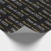 Klasse van 2025 Afstudeerder's volledige naam Blac Cadeaupapier (Hoek)