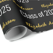 Klasse van 2025 Afstudeerder's volledige naam Blac Cadeaupapier (Rol Hoek)