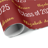 Klasse van 2025 Afstudeerder's volledige naam Deep Cadeaupapier (Rol Hoek)