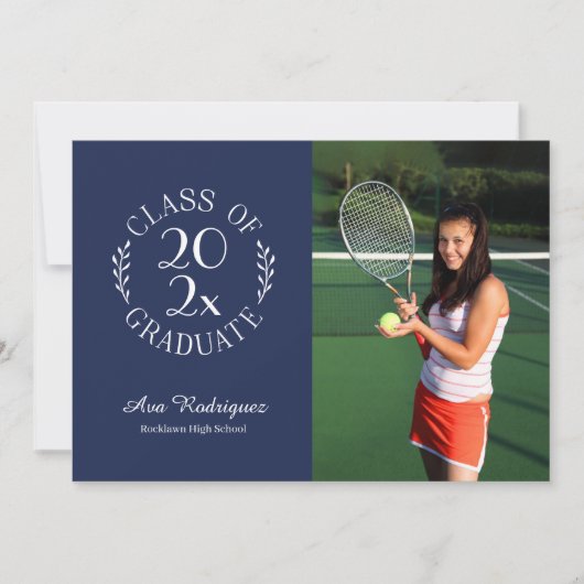 Klasse van 2025 Afstuderen 2 Photo Navy Afstuderen Aankondiging (Voorkant)