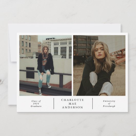 Klasse van 2025 Afstuderen Aankondiging 2 Foto's (Voorkant)