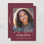 Klasse van 2025 Afstuderen Aankondiging & Uitnodig (Voorkant / Achterkant)