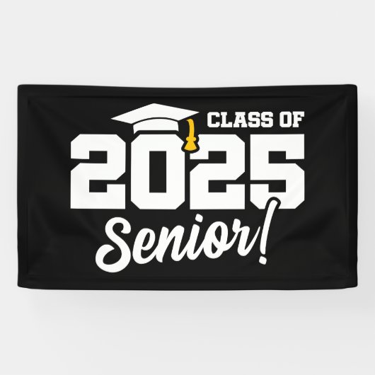 Klasse van 2025 Afstuderen Afstuderen Senior 2025 Spandoek (Horizontaal)
