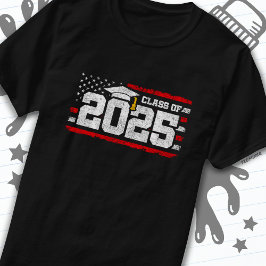 Klasse van 2025 Afstuderen American Flag Senior 20 T-shirt