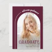 Klasse van 2025 AFSTUDEREN arch bordeaux foto Kaart (Voorkant)