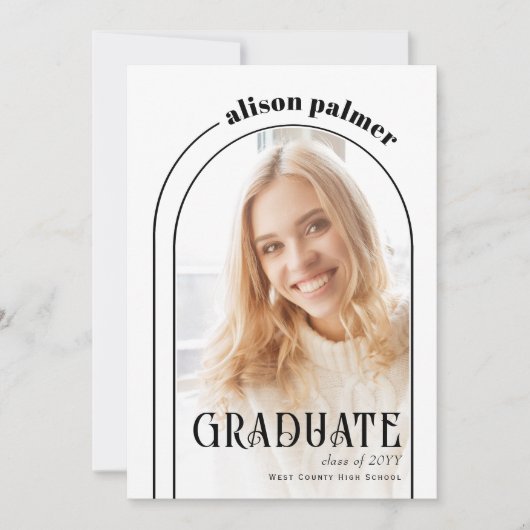 Klasse van 2025 AFSTUDEREN arch foto uitnodiging (Voorkant)