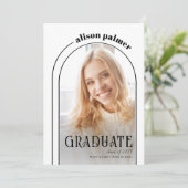 Klasse van 2025 AFSTUDEREN arch foto uitnodiging (Staand voorkant)