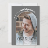 Klasse van 2025 AFSTUDEREN arch grijs foto Aankondiging (Voorkant)