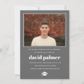 Klasse van 2025 AFSTUDEREN arch grijs foto Aankondiging (Achterkant)