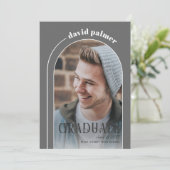 Klasse van 2025 AFSTUDEREN arch grijs foto Kaart (Staand voorkant)