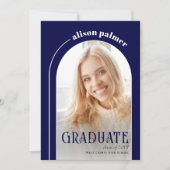 Klasse van 2025 AFSTUDEREN arch marine blauw foto Kaart (Voorkant)