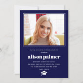 Klasse van 2025 AFSTUDEREN arch marine blauw foto Kaart (Achterkant)