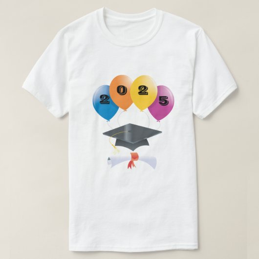 Klasse van 2025 Afstuderen Ballonnen Afstuderen Di T-shirt (Design voorkant)