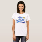 Klasse van 2025 Afstuderen Blauw Goud Wit Afstuder T-shirt (Voorkant volledig)