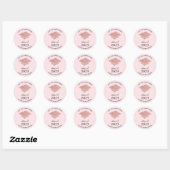 Klasse van 2025 Afstuderen Blush Pink Afstuderen Ronde Sticker (Vel)