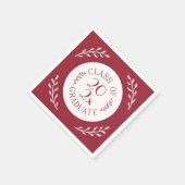 Klasse van 2025 Afstuderen Bourgogne White Botanic Servet (Hoek)