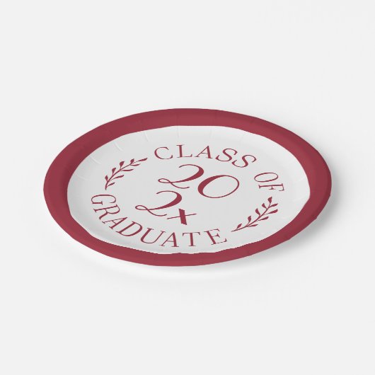 Klasse van 2025 Afstuderen Bourgondisch Grens Afst Papieren Bordje (Gekanteld)