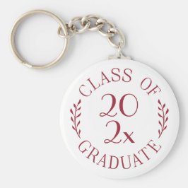 Klasse van 2025 Afstuderen Bourgondische typografi Sleutelhanger