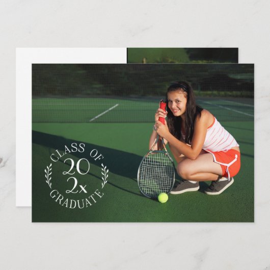 Klasse van 2025 Afstuderen Chic 2 Photo Afstuderen Aankondiging (Voorkant / Achterkant)