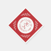 Klasse van 2025 Afstuderen Chic Red White Botanica Servet (Hoek)