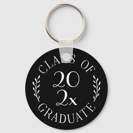Klasse van 2025 Afstuderen Chic Typography Zwart Sleutelhanger (Voorkant)