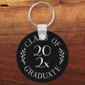 Klasse van 2025 Afstuderen Chic Typography Zwart Sleutelhanger (Voorkant)