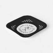 Klasse van 2025 Afstuderen Chic Zwart Wit Botanisc Papieren Bordje (Gebogen)