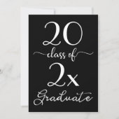 Klasse van 2025 Afstuderen Chic Zwart Wit Script Kaart (Voorkant)