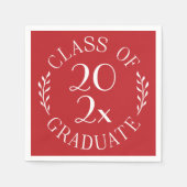 Klasse van 2025 Afstuderen chique typografie rood Servet (Voorkant)