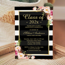 Klasse van 2025 Afstuderen Classy Floral Stripes