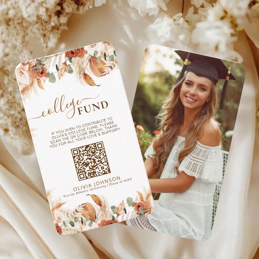 Klasse van 2025 Afstuderen College Fund QR-code Informatiekaartje