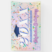 Klasse van 2025 Afstuderen Confetti Fun Graduation Spandoek (Verticaal)